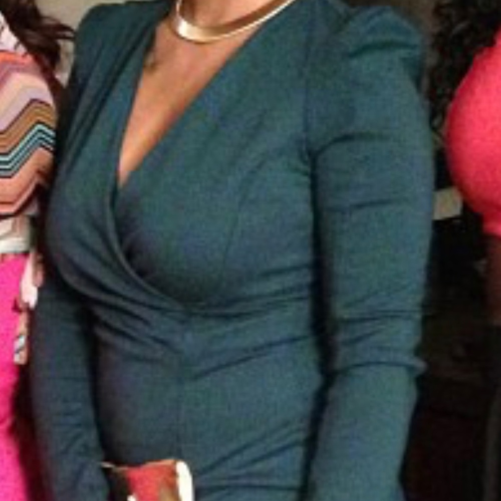 Long sleeve green dress